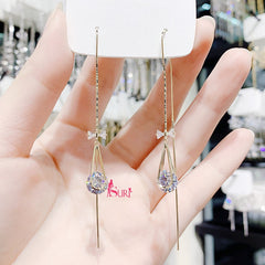 Bông Tai Tòn Teng Tua Rua Vàng Thiết Kế Dáng Dài Độc Đáo