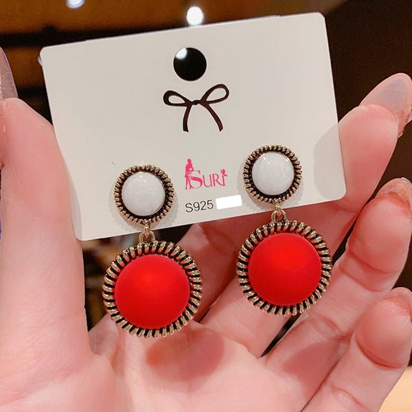 Bông Tai Tòn Teng Khoen 2 Hình Tròn Màu Viền Xoắn Ốc