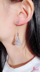 Bông Tai Tòn Teng Rẻ Quạt Nạm Đá 3 Tầng