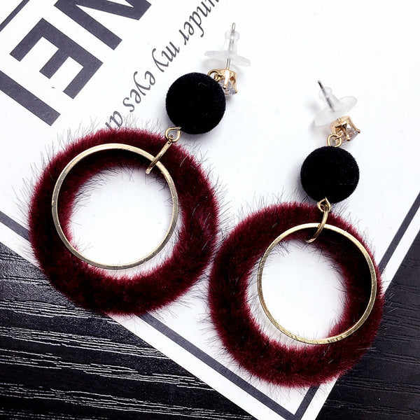 Bông Tai Tòn Teng Khoen Lông Đỏ Đô