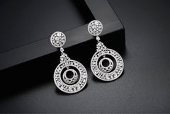 Bông Tai Tròn Đính Đá Dự Tiệc