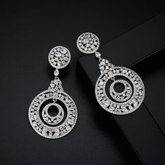 Bông Tai Tròn Đính Đá Dự Tiệc