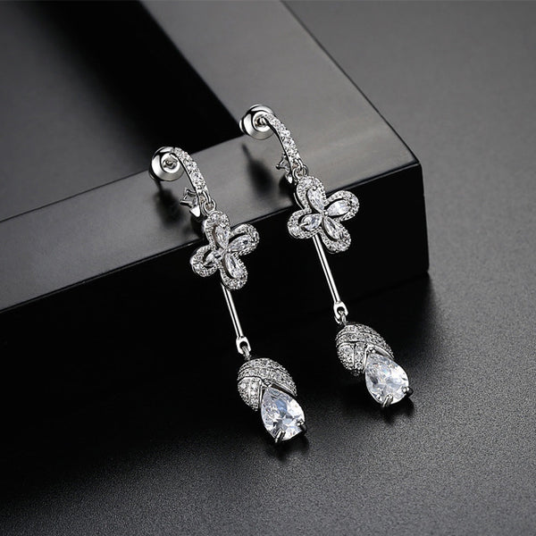 Bông Tai Tòn Teng Hạt Đá Sang Trọng