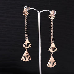 Bông tai Tòn Teng Rẻ Quạt Vàng Hồng