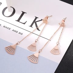 Bông tai Tòn Teng Rẻ Quạt Vàng Hồng