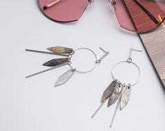 Bông tai tòn teng khoen đính xà cừ