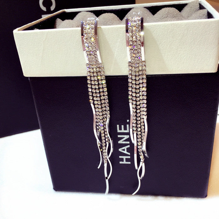 Bông Tai Tòn Teng Đính Đá Gợn Sóng