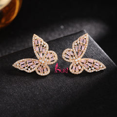 Bông Tai Cánh Bướm Đá Trắng SR1