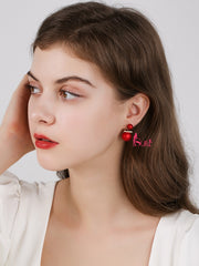 Bông Tai Ngọc Trai Đỏ Nhám Cực Sang Chảnh