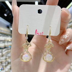 Bông Tai Tòn Teng Hình Túi Ngọc Trai Dạng Móc