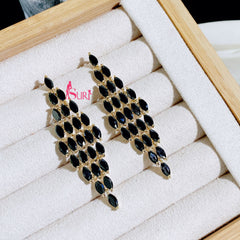 Bông tai đính đá đuôi công nữ tính