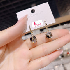 Bông tai khoen đính đá 2 màu