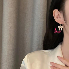 Bông Tai Khoen Nơ Ngọc Trai Phối Đá Siêu Yêu