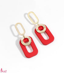 Bông Tai Tòn Teng Hình Chữ Nhật Màu