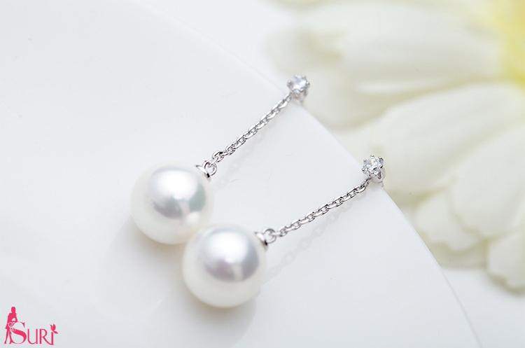 Bông Tai Tòn Teng Ngọc Trai 1 Hạt Trắng