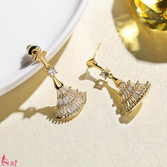 Bông Tai Tòn Teng Rẻ Quạt Đá Vuông