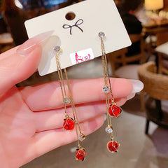 Bông Tai Tòn Teng Tua Rua Hạt Đá Mắt Mèo 2 Kiểu Nữ Tính