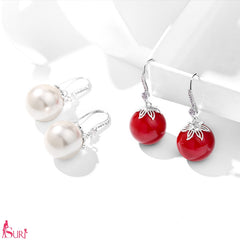 Bông Tai Tòn Teng Ngọc Trai Dạng Móc Đính Đá