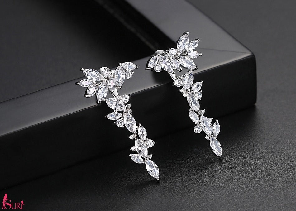 Bông Tai Tòn Teng Đá Trắng 2 Kiểu