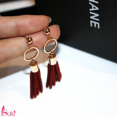 Bông Tai Khoen Tròn Tua Rua Màu