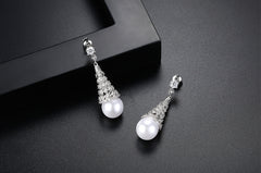 Bông Tai Tòn Teng Hình Tháp Đính Ngọc Trai