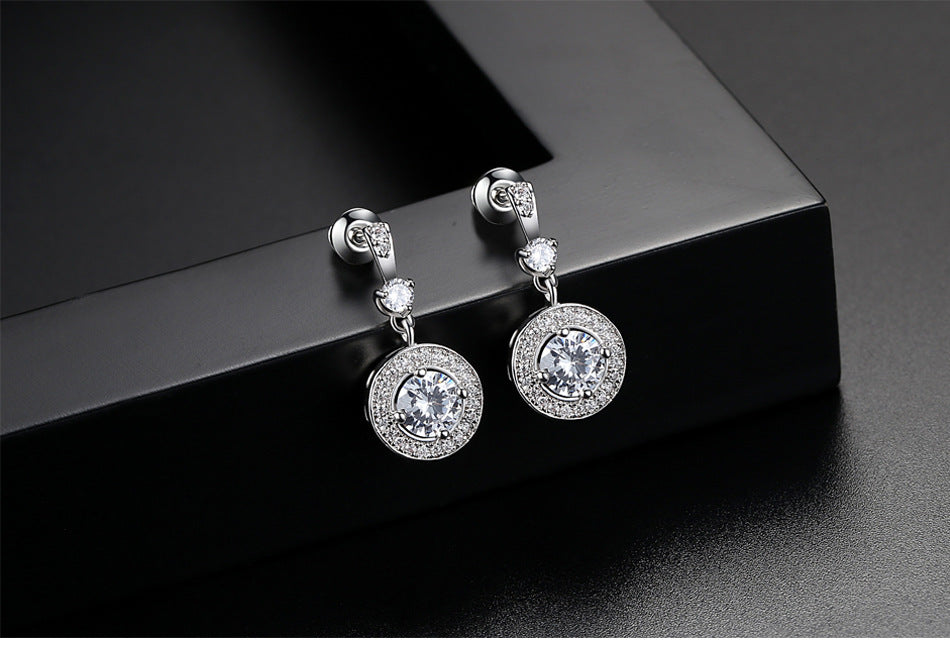 Bông Tai Tòn Teng Đính Đá Tròn