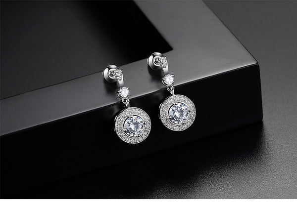 Bông Tai Tòn Teng Đính Đá Tròn