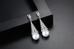 Bông Tai Tòn Teng Hình Tháp Đính Ngọc Trai