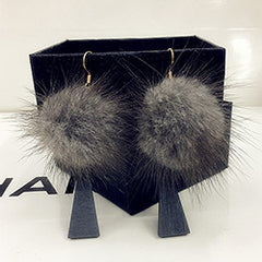 Bông Tai Tòn Teng Lông Cáo Xám