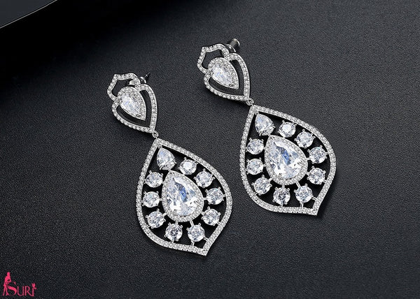 Bông Tai Tòn Teng Đá Cz Cao Cấp Dự Tiệc