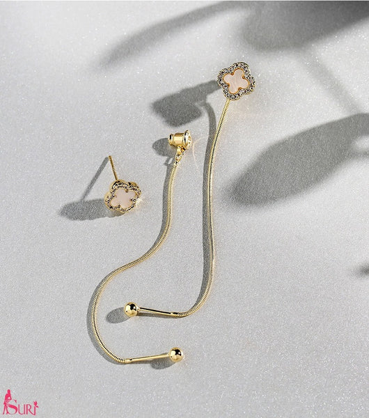 Bông Tai Tòn Teng Hoa 4 Cánh Xà Cừ