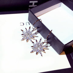 Bông Tai Khoen Hoa Tuyết Đá Trắng