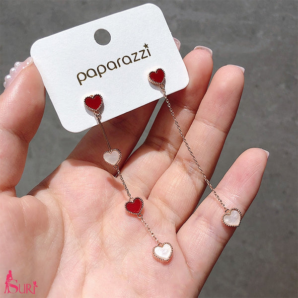 Bông Tai Tòn Teng Trái Tim 2 Màu