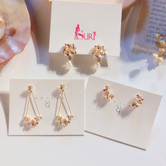 Bông Tai Tòn Teng Hoa Xà Cừ 3 Kiểu Dáng