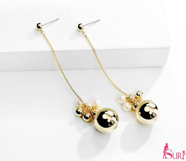 Bông tai trái châu dạn chùm dài