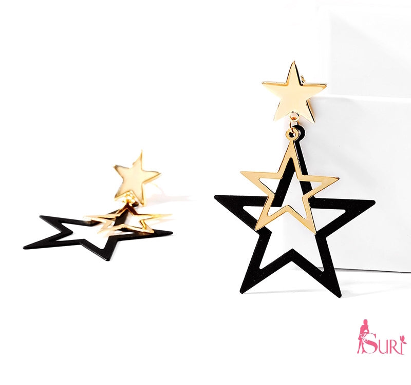 Bông tai ngôi sao vàng đen