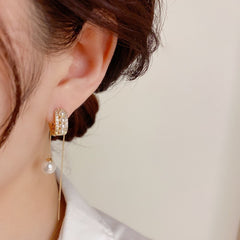 Bông Tai Khoen Tròn Phối Ngọc Trai Đá 2 Kiểu