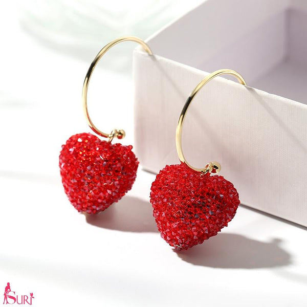 Bông Tai Khoen Trái Tim Phale Đỏ