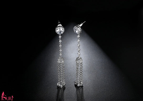 Bông Tai Tòn Teng Tua Tua Bạc Cao Cấp