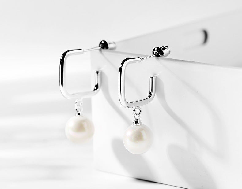 Bông tai vuông ngọc trai