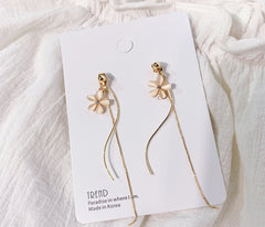 Bông Tai Tòn Teng Hoa Pink Nữ Tính