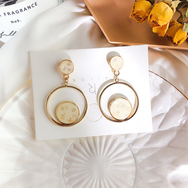 Bông Tai Tòn Teng Khoen Tròn Kiểu Dáng Hàn Quốc