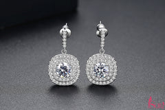 Bông tai nạm đá vuông