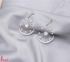 Bông Tai Tòn Teng Sao Băng Vàng Đính Đá