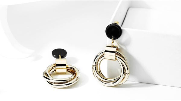 Bông tai tòn teng vàng 3 khoen