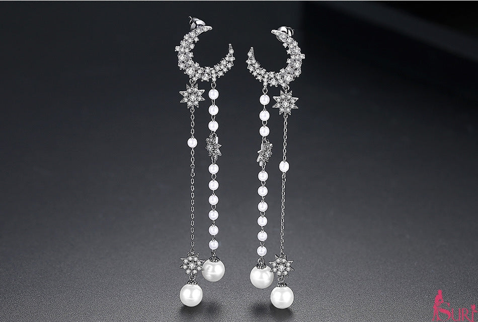 Bông tai trăng sao ngọc trai