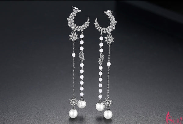 Bông tai trăng sao ngọc trai