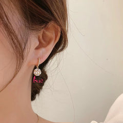 Bông Tai Khoen Tròn Đính Đá Phối Hình Thoi Vàng Hạt Đá Trắng Tòn Teng