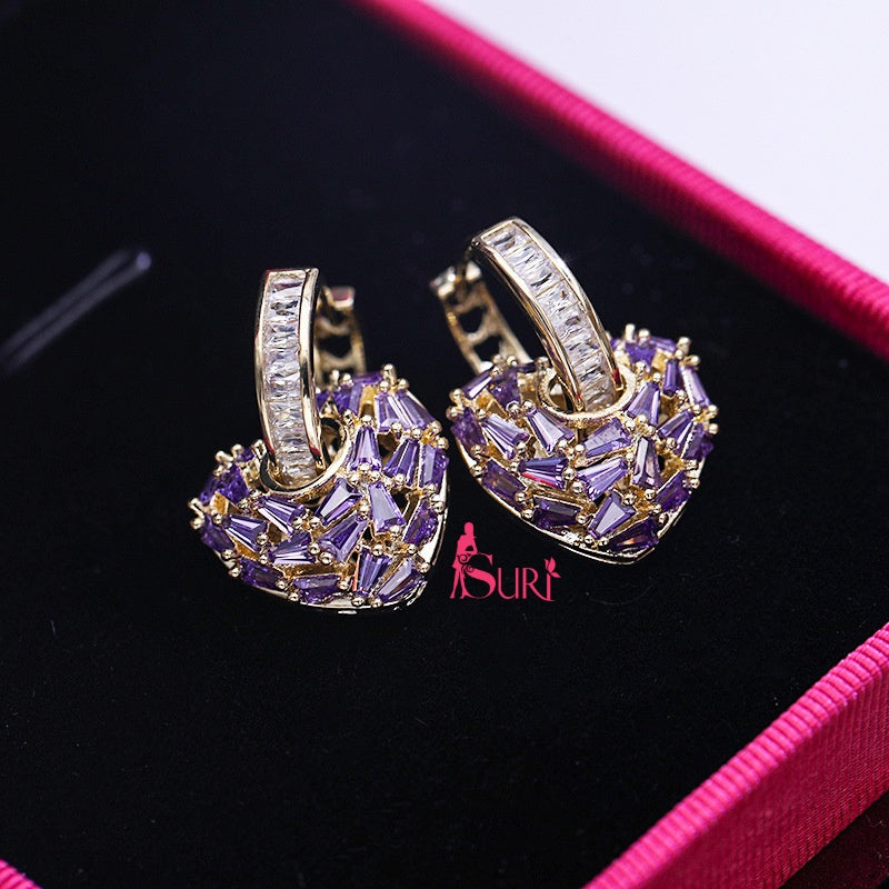 Bông Tai Khoen Trái Tim Đính Đá 2 Kiểu Cao Cấp