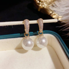 Bông Tai Tòn Teng Khoen Đá Phối 1 Hạt Trai 2 Kiểu